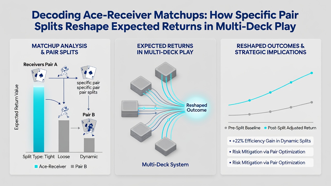 Detailed chart comparing expected returns before and after ace-receiver pair splits in multi-deck blackjack