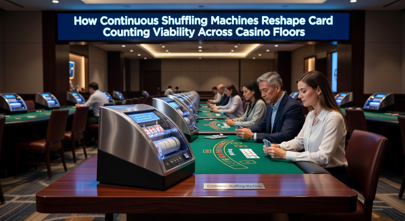 Blackjack table layout showing continuous shuffler placement