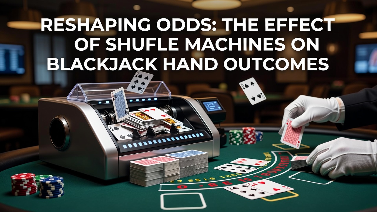 Blackjack table with automatic shuffle machine in operation at a casino