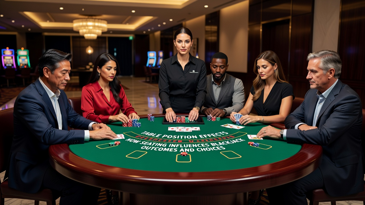 Close-up view of blackjack players at different table positions during active play