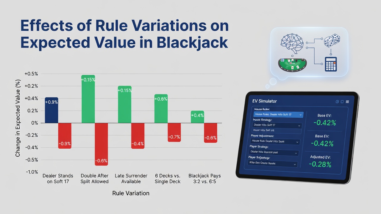 Chart displaying expected value shifts across common blackjack rule configurations