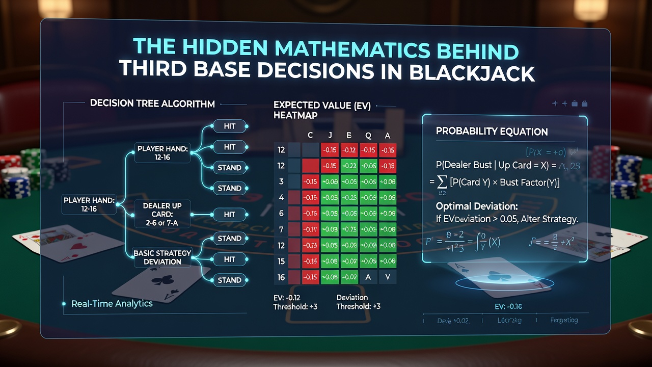 Probability heat map comparing expected values across table positions for common blackjack hands