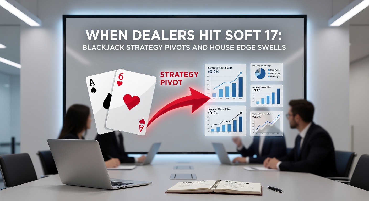 Strategy chart comparing dealer hit vs stand on soft 17, highlighting key decision pivots for players
